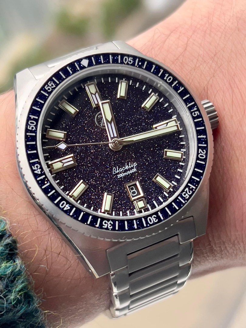 Zelos Blacktip Aventurine Ti Titanium Diver's Watch 41mm, Men's