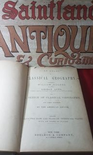 1856 ATLAS OF CLASSICAL GEOGRAPHY.  William Hughes Antique Vintage Hardbound Book