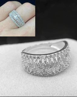 1ct diamond band ring 18k white gold