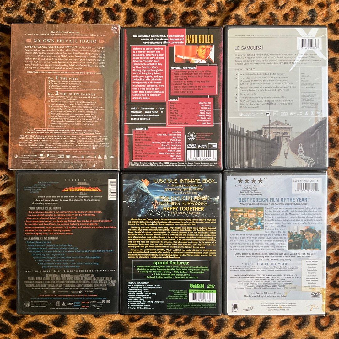 500全走] 世界不朽經典電影DVD 共六套(全部Criterion Collection或美國版，不設中文字幕，兩套全新未拆), 興趣及遊戲,  音樂、樂器& 配件, 音樂與媒體-