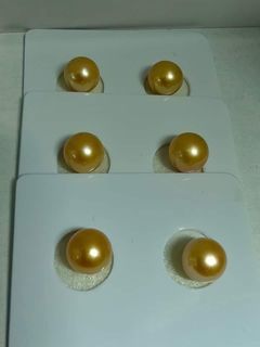 8mm to 10mm golden Southsea pearl earring