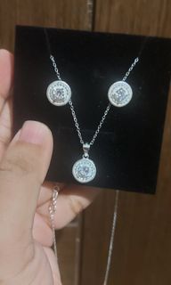 925 Silver Zirconia Set Earrings and Necklace