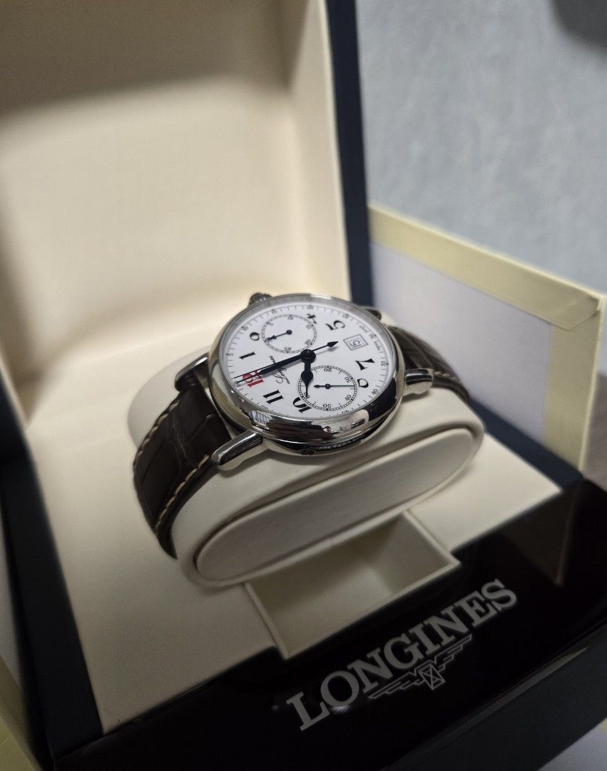 罕有二手 Longines Heritage Monopusher Chronograph 浪琴 180週年復刻紀念版 紅十二單按鈕計時 L2 ...
