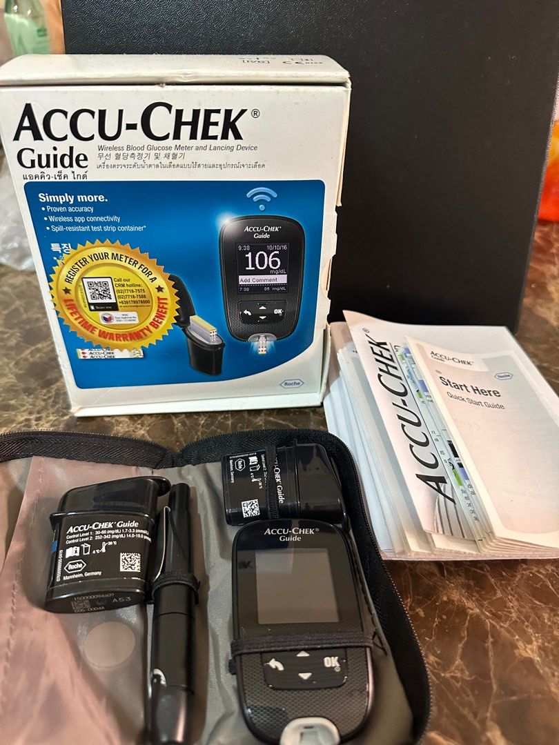 Accu-Chek Guide blood glucose meter (Category: Medical Supplies & Tools) located in Las Pinas. Submitted by bagluxxandmore (Listing ID 1309203462, Image 1). Description: Used for few weeks only..