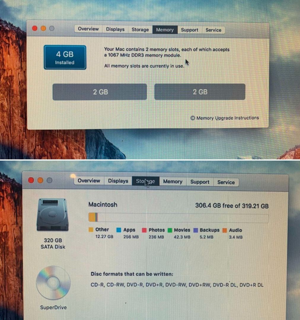 Apple MBP 2009 C2D (Category: Laptops & Notebooks) located in Pasig City. Submitted by askabel (Listing ID 1309201167, Image 2). Description: 15.4 inch nasa pics ang specs. defective lcd.. still works using an external display. nag start na mag swell ang battery. tinutulak ng batt ilalim ng trackpad at cover sa ilalim.. wifi=👍 bluetooth =👍 keyboard =👍 iSight cam =👍 optical drive = untested medyo mahina speakers, pero working. also includes th