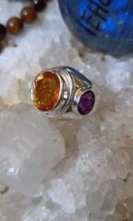 AVAILABLE ON HAND: Natural CITRINE & AMETHYST customized ring