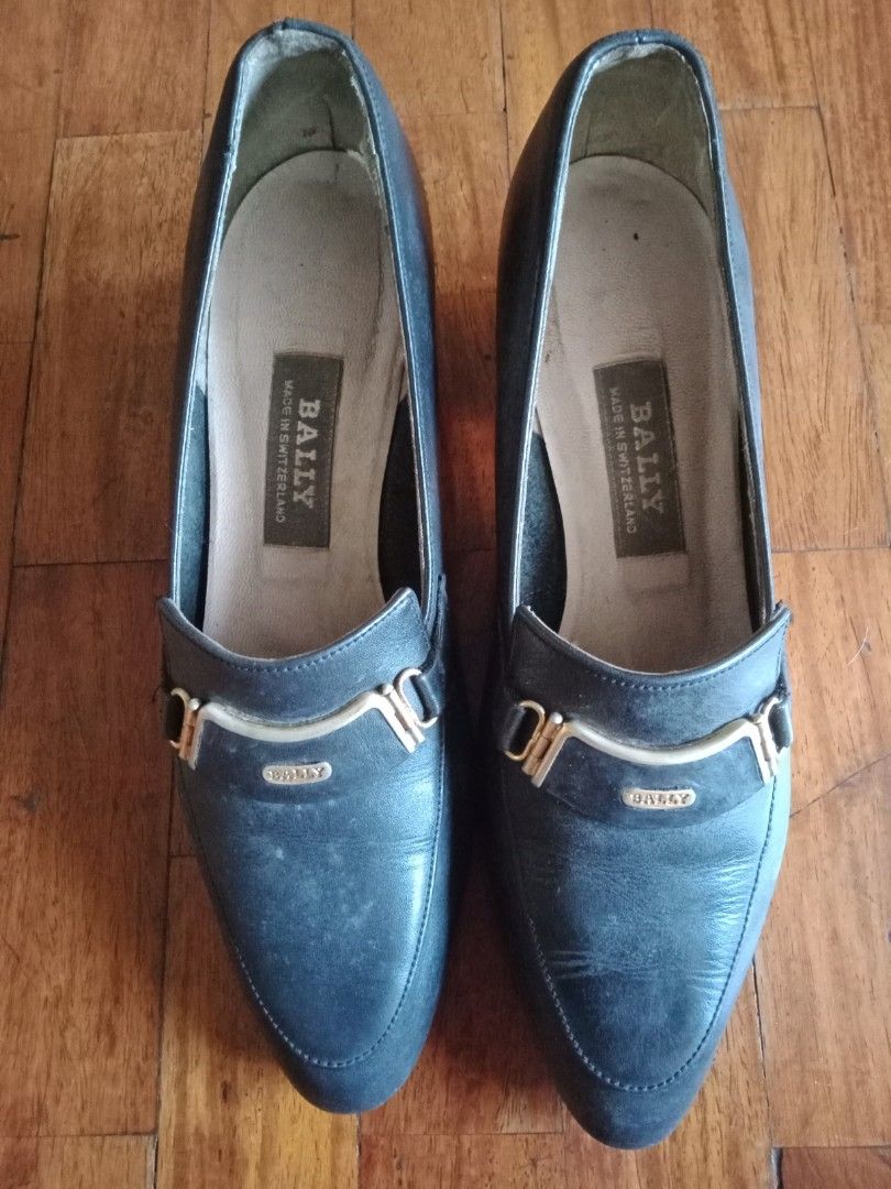 Bally genuine leather shoes vintage SIZE 5 ladies office black