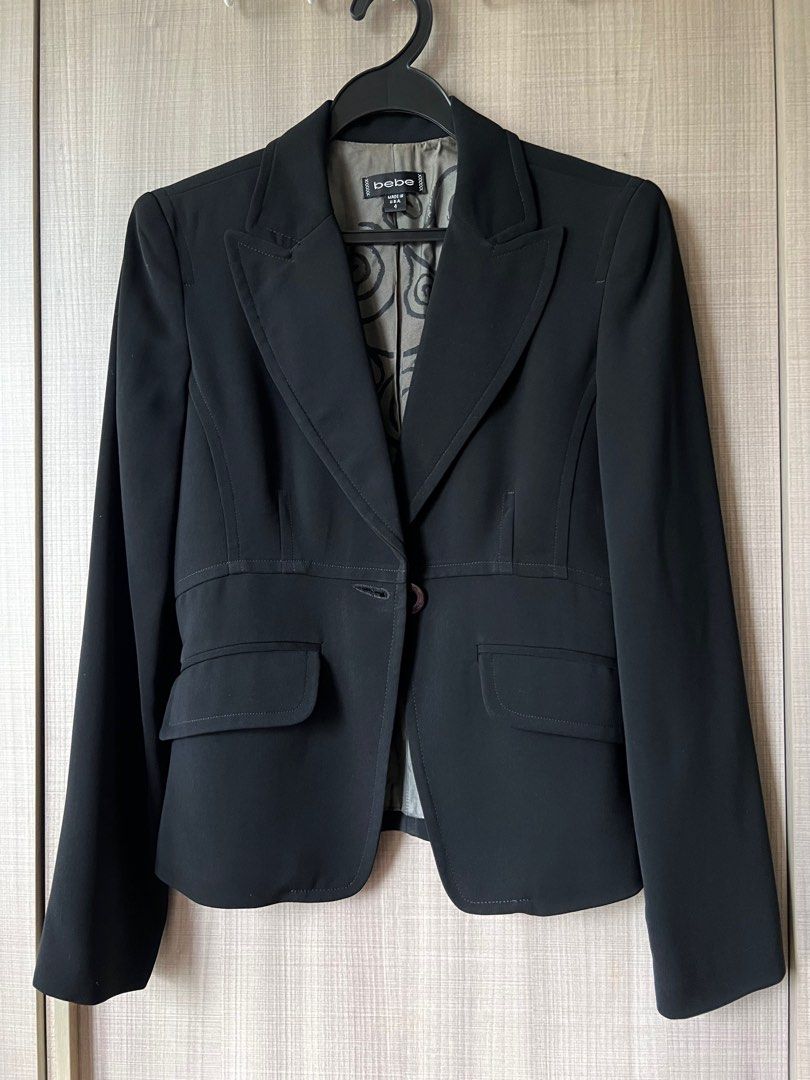 Bebe black blazer shop