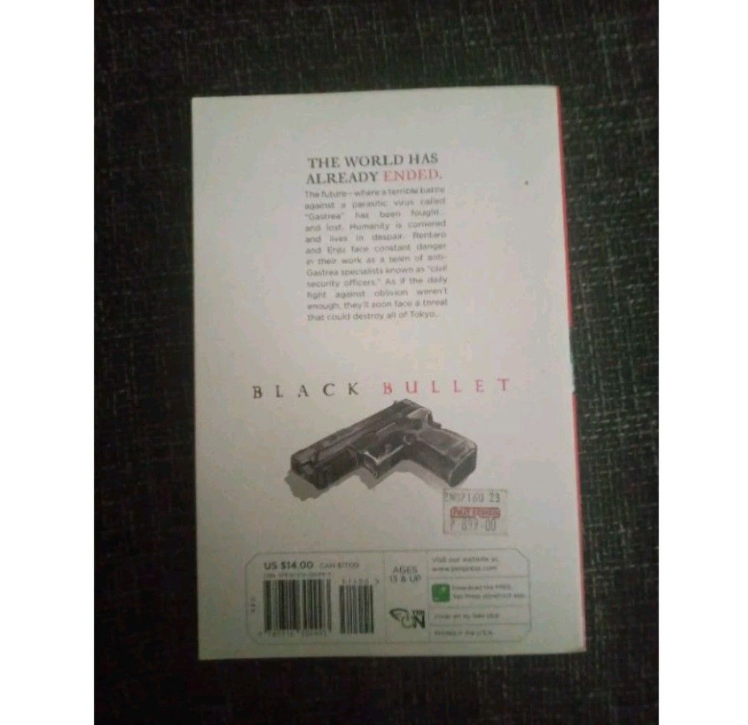 Black Bullet Preloved Light novel volume 1 (Category: Comics & Manga) located in Cabuyao City. Submitted by soraruenoshimafan (Listing ID 1309348511, Image 3). Description: Black Bullet volume 1 Bought from Fully Booked Preloved light novel with no damage Pages are off-white due to storage Item is onhand and ready to ship.