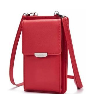 Bostanten Sling Wallet for Women Cellphone Wallet Sling Bag Elegant Fashion Women Wallets Red