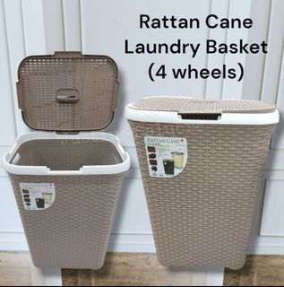 [BRANDNEW] Rattan Cane Laundry Basket with wheels