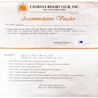 Caliraya Resort Club Voucher