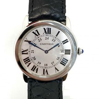 Cartier Ronde Solo De Cartier in Stainless Steel Black Crocodile Leather Quartz Watch