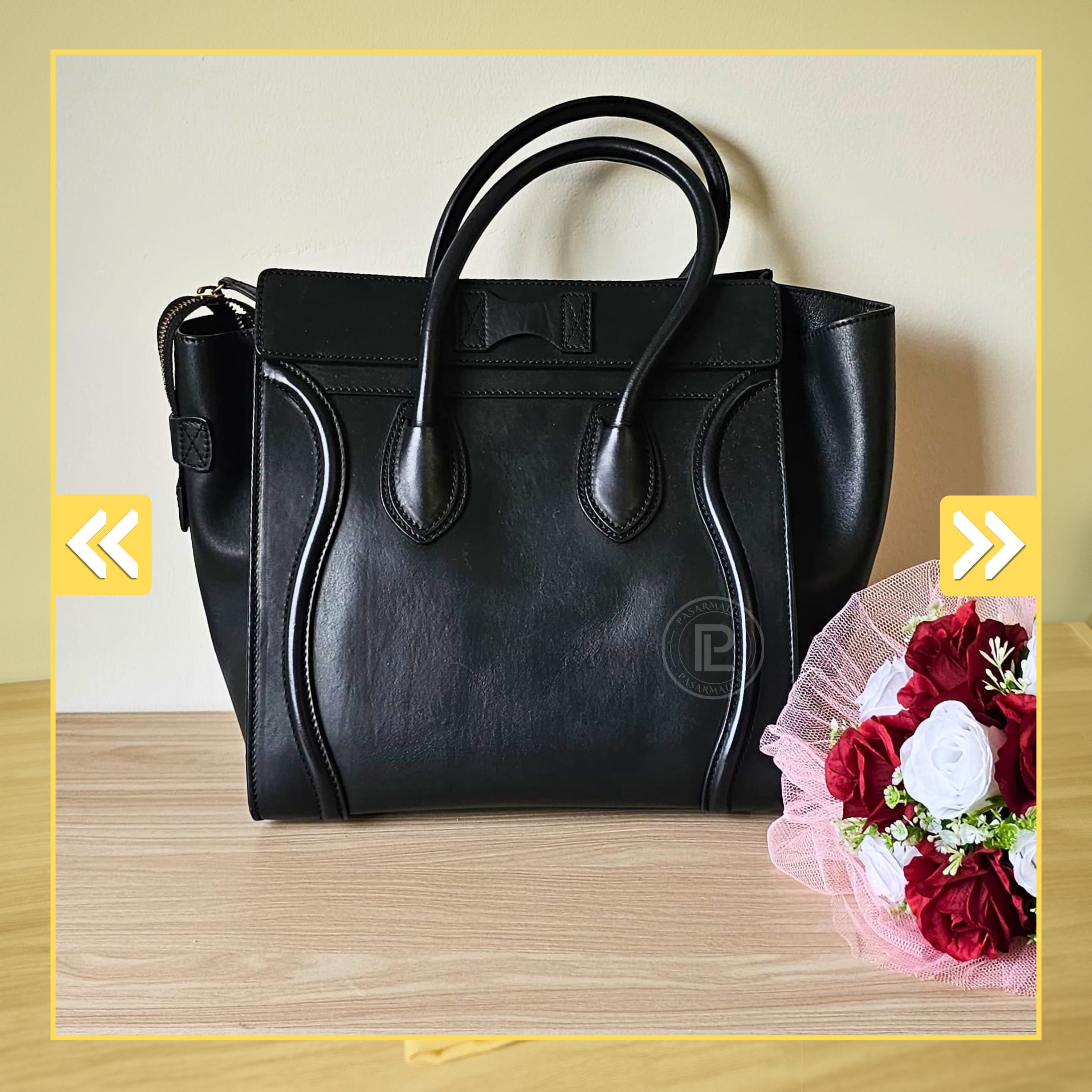 Celine black luggage tote store