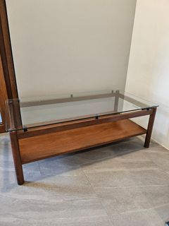 Center / Coffee Table Heavy Wood & Glass