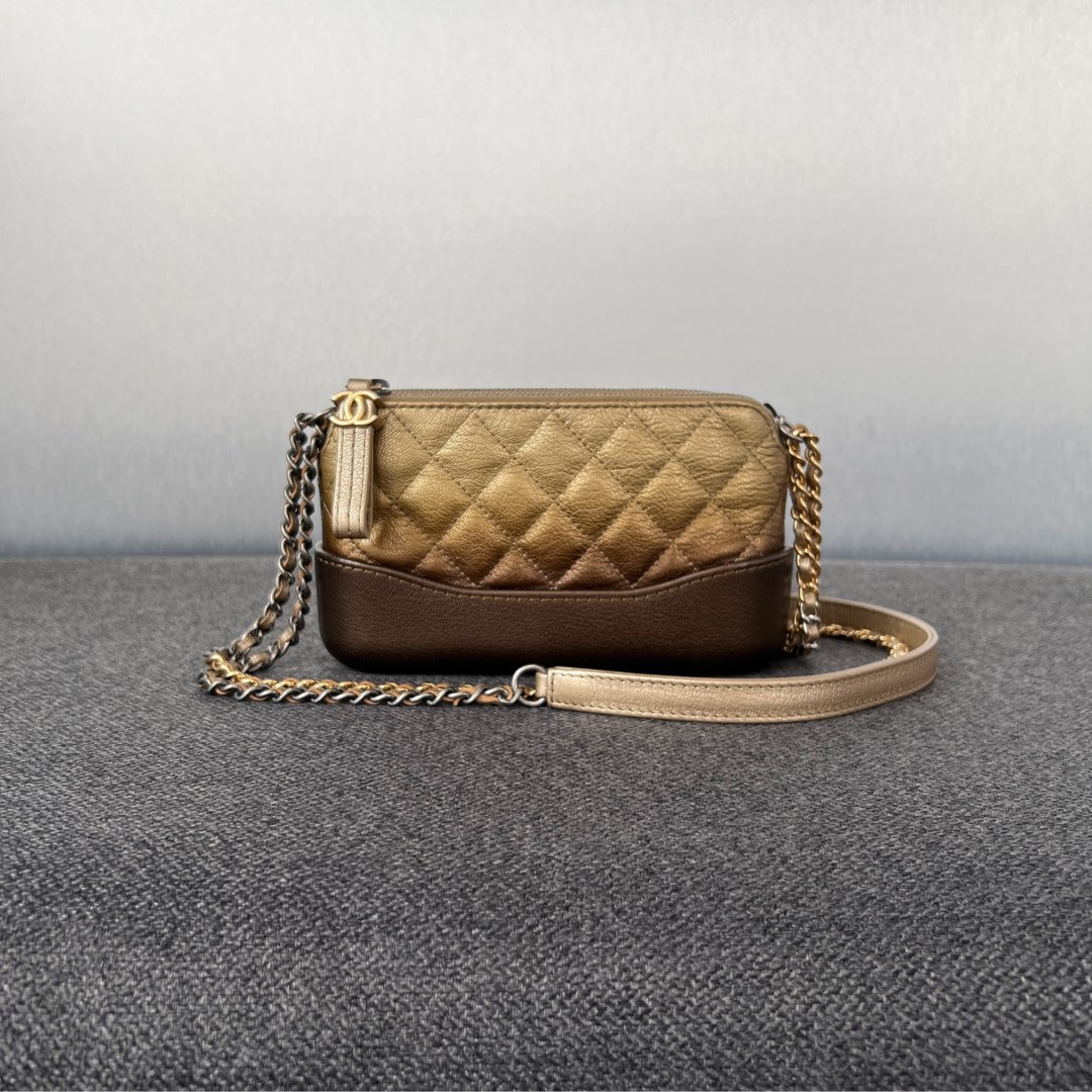 Chanel Gabrielle Clutch Chain Goatskin Gradient gold Luxury Bags Wallets on Carousell