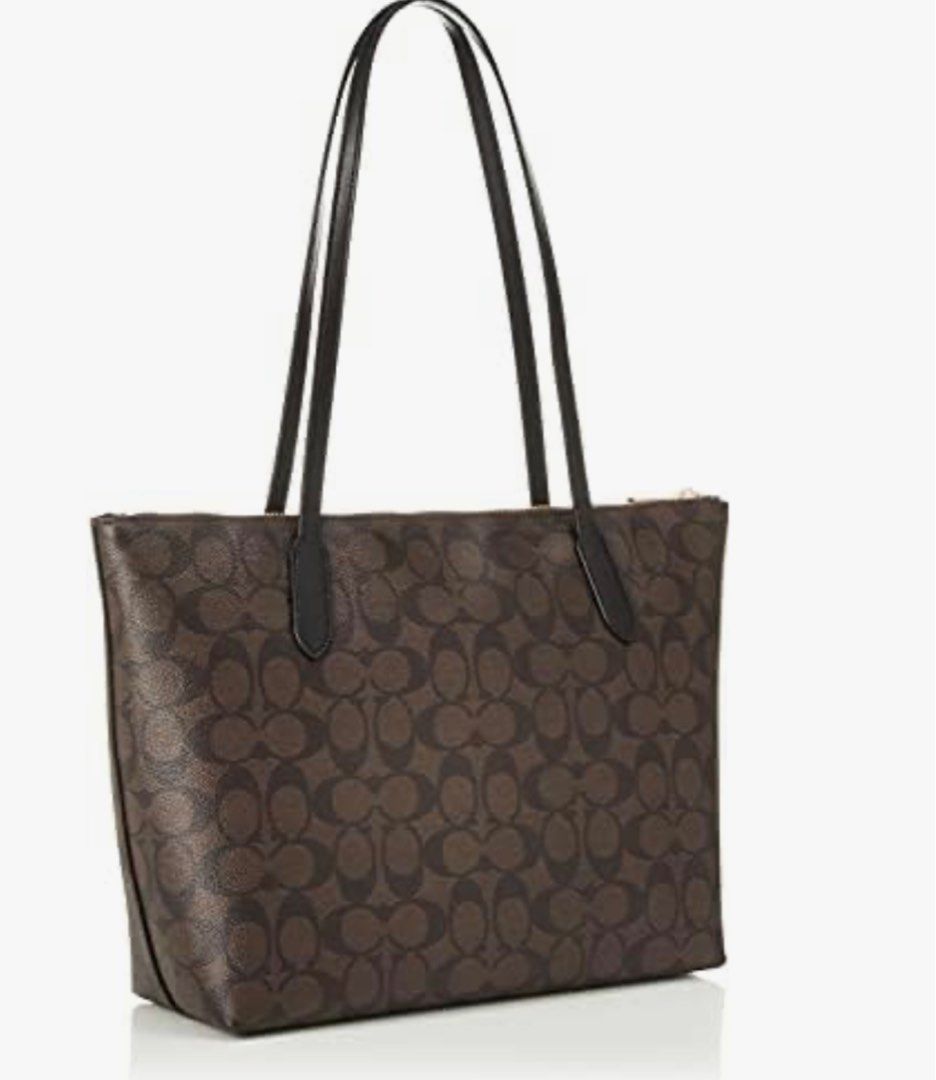 【美品】COACH レザー トートバッグ ブラック　ブラウンF71039 コーチ アウトレット COACH トートバッグ レディース ブラウン