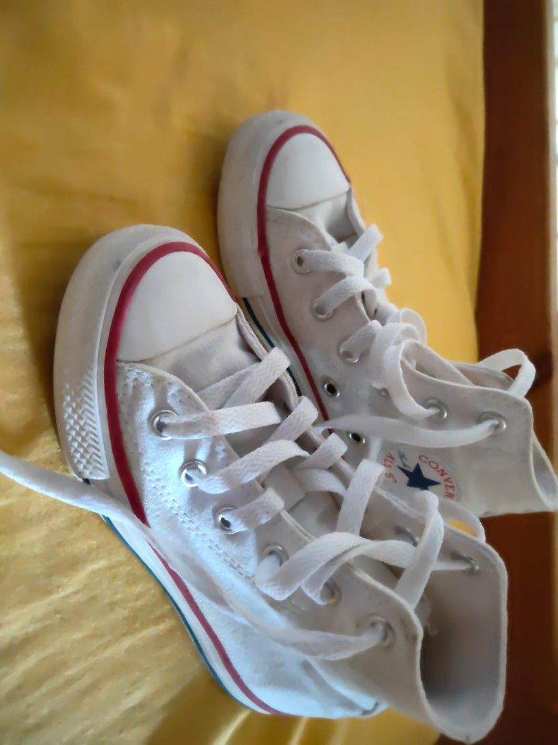 Converse White Chuck Taylor High Top Junior Babies Kids Babies Kids Fashion on Carousell