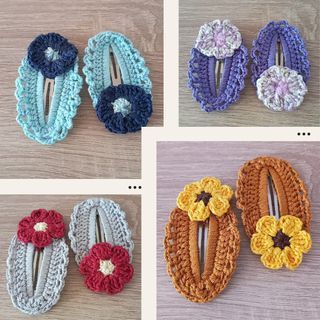 Crochet Hair Clips (Snap clips)