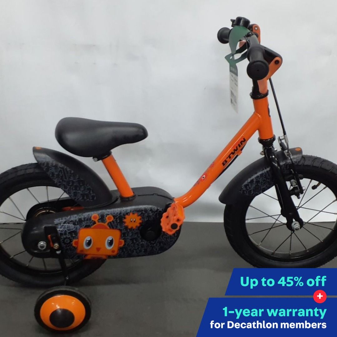 Decathlon Secondlife Boys Kids Bike Btwin 14 inch Robot 500 3 5 years Orange Sports Equipment Bicycles Parts Bicycles on Carousell