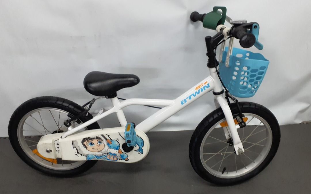 Decathlon Secondlife Unisex Kids Bike Btwin 16 inch Inuit 100 4 6 years White Blue Sports Equipment Bicycles Parts Bicycles on Carousell