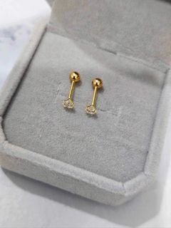 Deroscas Earrings with Stone Saudi Gold 18 K ✨
