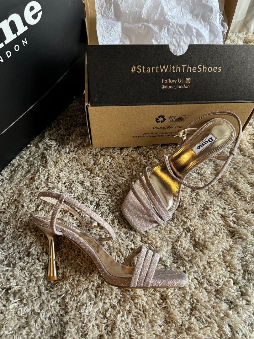 Dune London Rose Gold Barely There Sandal (Category: Heels) located in Makati City. Submitted by _peach19 (Listing ID 1309196600, Image 2). Description: Size 39, only used once for a gown fitting..