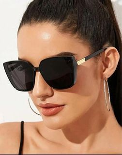 Elegant vintage oversized black sunglasses women’s stylish sun protection square frame sunglasses