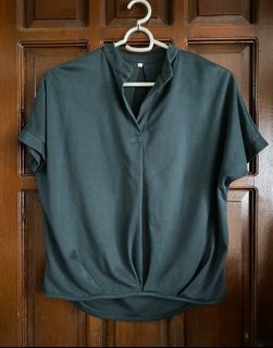 Emerald blouse - chinese collar