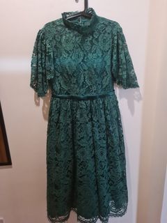 Emerald Green Semi Formal Midi Dress