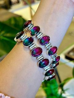 Faceted colorful TOURMALINE in Sterling Silver