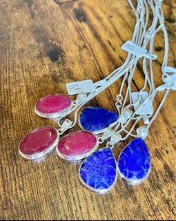 Faceted Ruby and Sapphire Necklaces