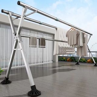 Foldable Sampayan Stainless Steel Clothes Rack Laundry Drying Rack Hanger Stand Indoor Outdoor Rack