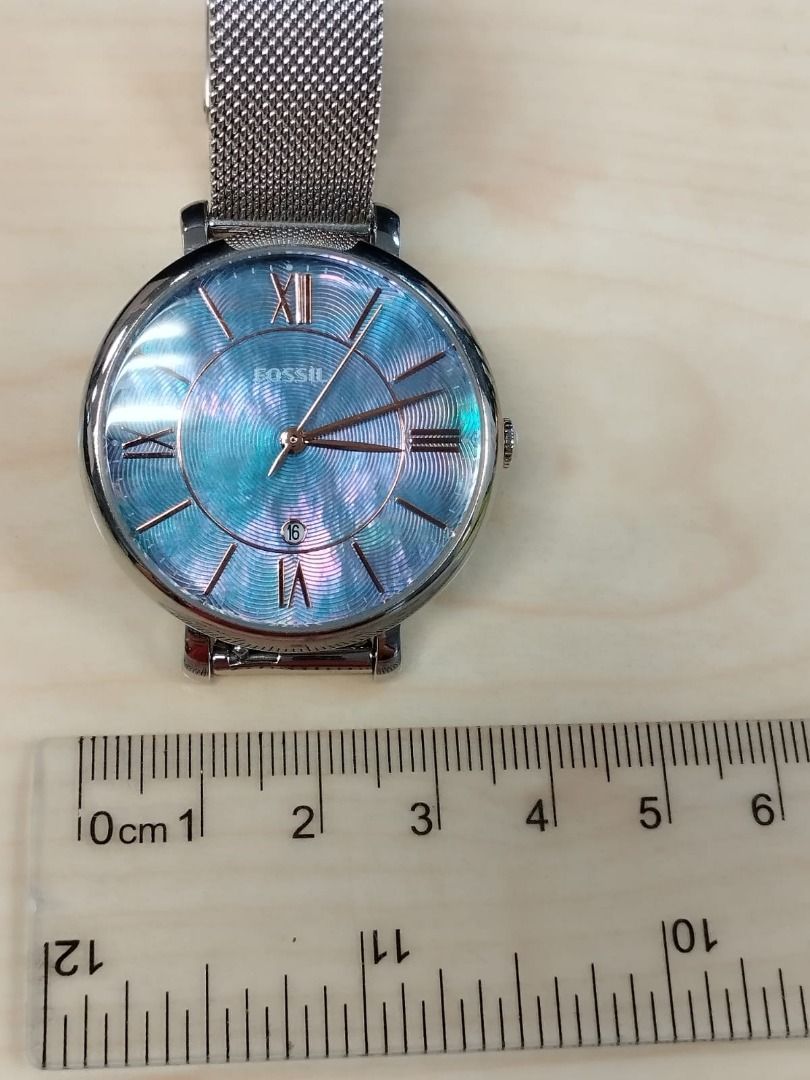 Fossil Jacqueline Blue Mother of Pearl Steel 36 mm Diameter Watch ES4322 Retail 350