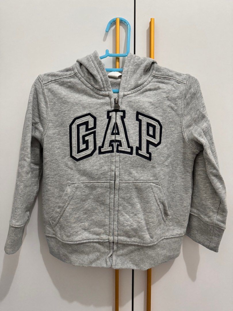 GAP Jacket with Hoodie in Gray (Category: Babies & Kids Fashion) located in Quezon City. Submitted by chamibee (Listing ID 1309251742, Image 1). Description: GAP Jacket with Hoodie un Gray Size 3T.
