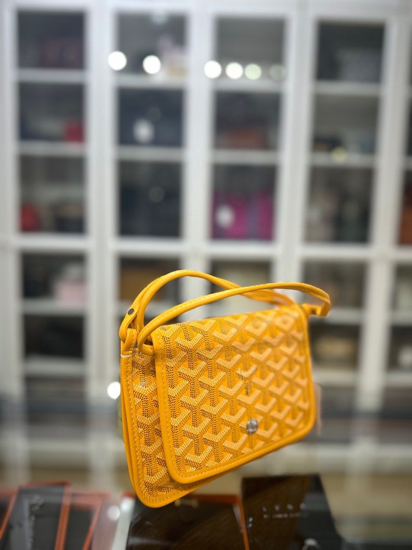 Goyard Plumet Yellow Goyardine Canvas Crossbody Bag Luxury Bags Wallets on Carousell