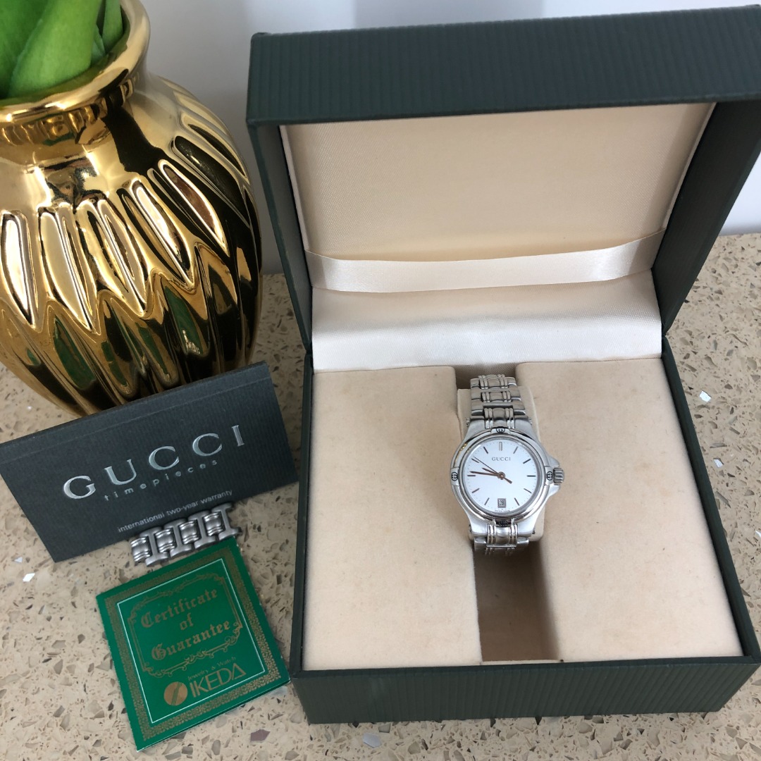 GUCCI 9040L Ladies Wrist Quartz Watch in Silver Stainless Steel Swiss Made Women s Fashion Watches Accessories Watches on Carousell