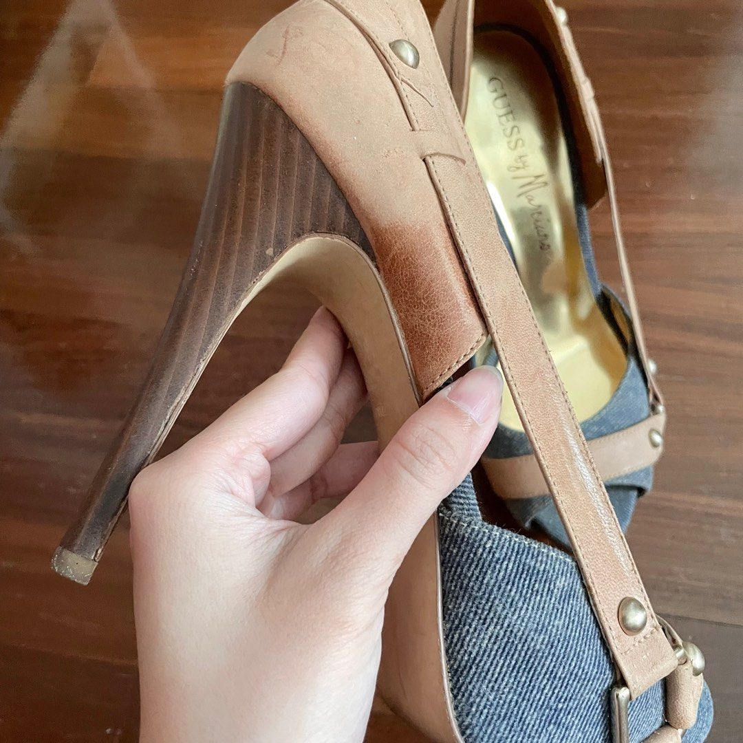 Guess denim heels best sale