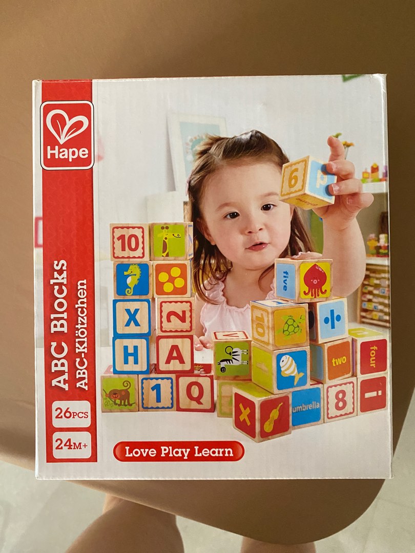 Hape ABC blocks Babies Kids Infant Playtime on Carousell