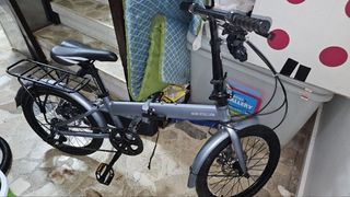 Iron Stallion Folding Bike (Gray) 3×7 Speed + bike lock