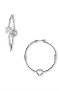 JUICY COUTURE NEW ICONS MEDIUM SILVER HOOP FASHION JEWELRY EARRINGS $52 SALE