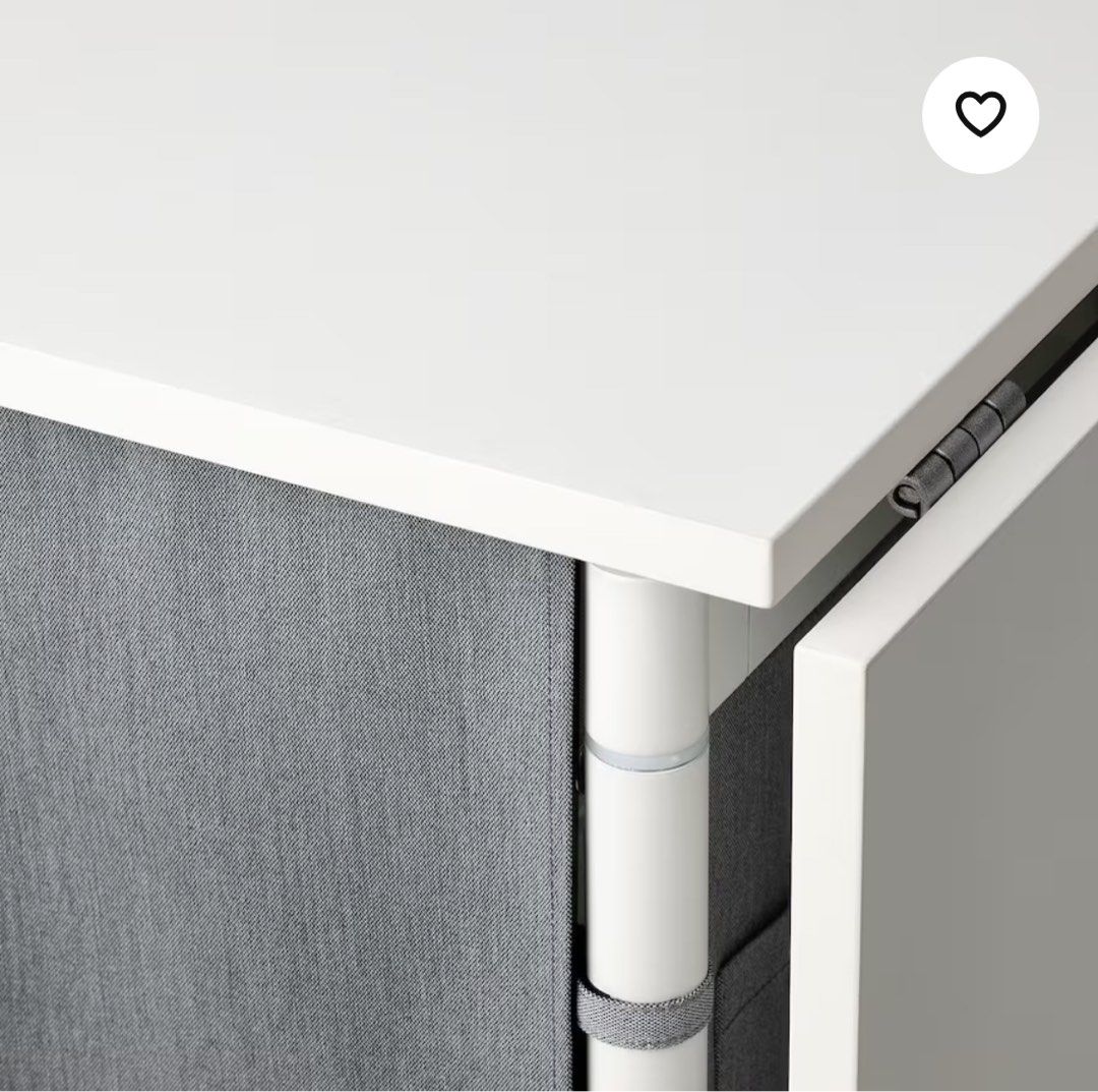 IKEA KALLHALL Gateleg table with storage, white/light grey, Furniture ...