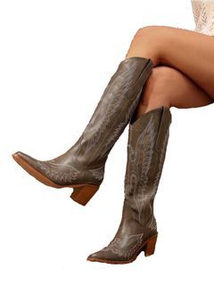 Khaki Brown Western Boots (what you see is what you get)