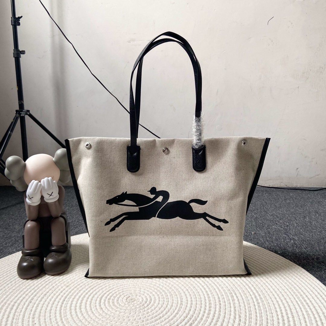 longchamp limitee canvas bag tote bag brown horse instock Women s Fashion Bags Wallets Tote Bags on Carousell