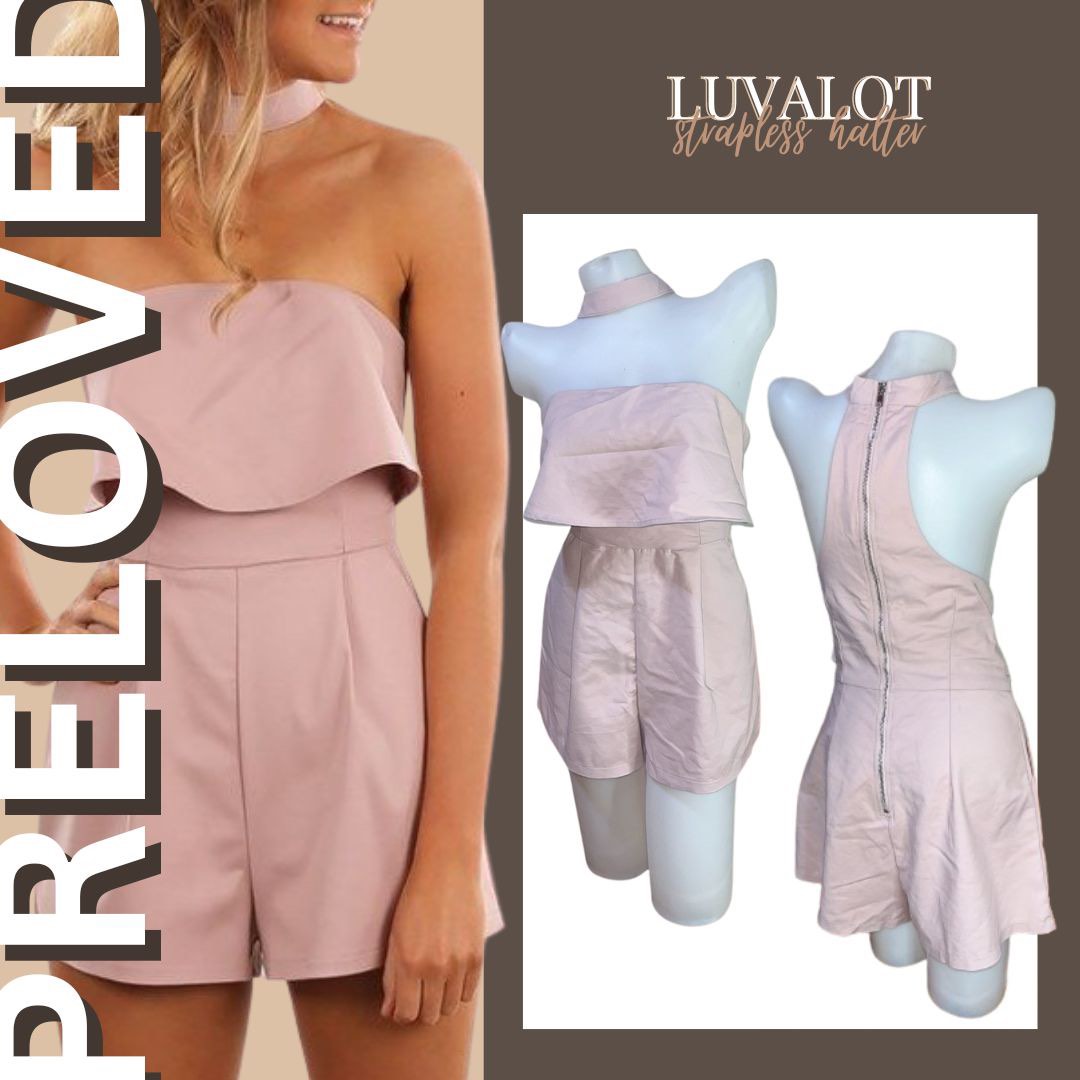 Luvalot Dusty Pink Playsuit Romper Jumpsuit Women s Fashion Dresses Sets Rompers on Carousell