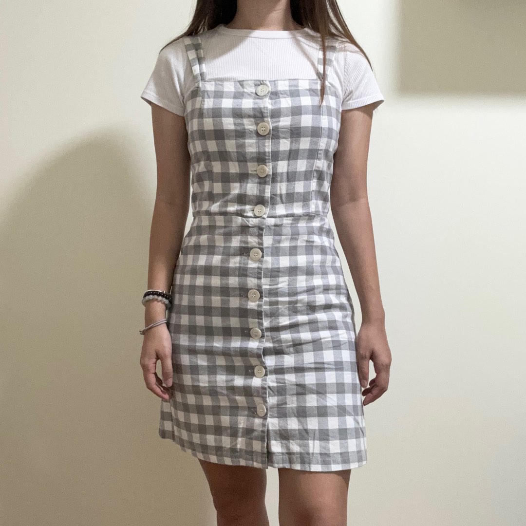 Mango Cotton Checked Dress