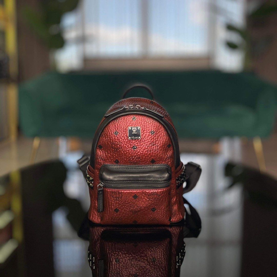 MCM Mini Maroon Backpack (Category: Luxury Bags & Wallets) located in Manila. Submitted by personalprelovedmnl (Listing ID 1309267806, Image 1). Description: LMCM Mini Maroon Backpack L22cm x H28cm x W11cm Rank A no flaws Used a few times only Bought from Niks Diesel of Laxillion Luxury .