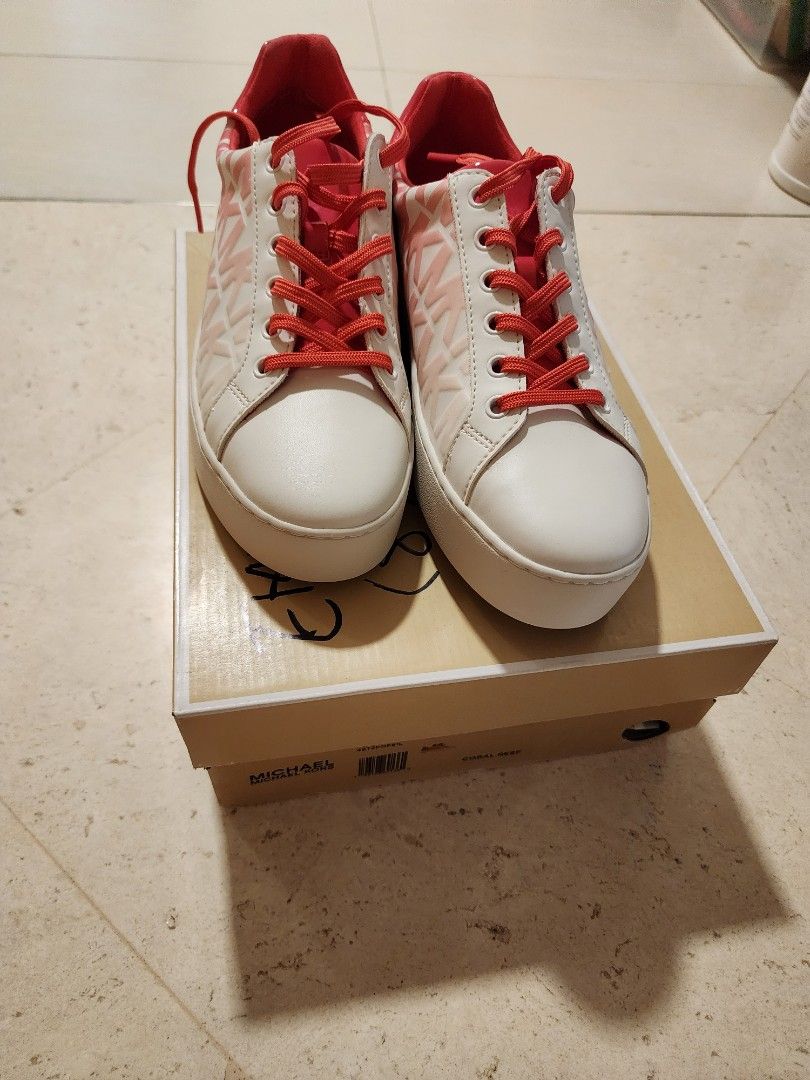 Price Michael Kors Red And White Sneakers Michael Kors, Luxury