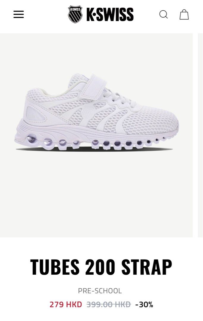 New) K Swiss 童裝返學白波鞋18cm preschool white sneaker shoes