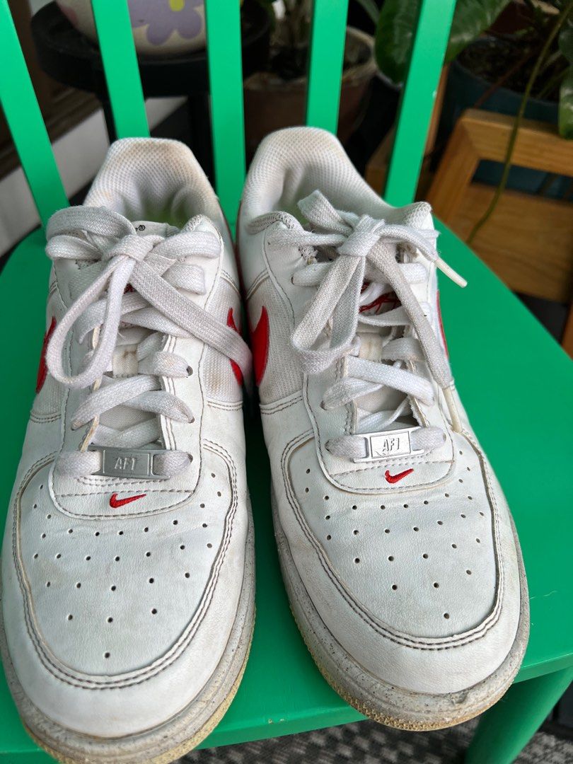 Nike Air Force 1 White and Red marking shoes 60